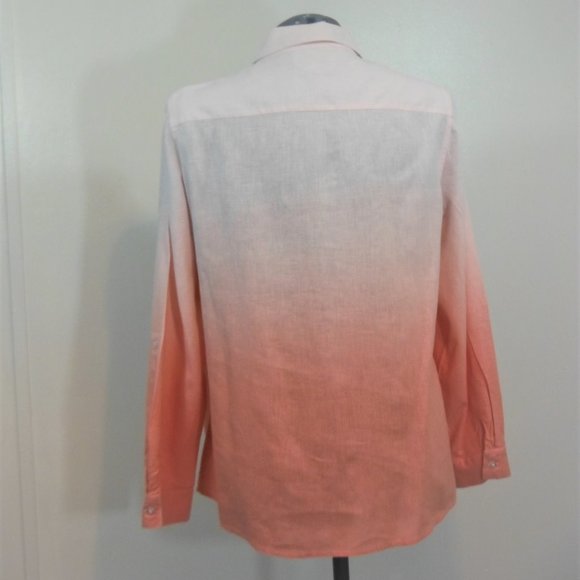 Kim Rogers Tangerine/Pink Ombre Button Front Shirt - Picture 5 of 7